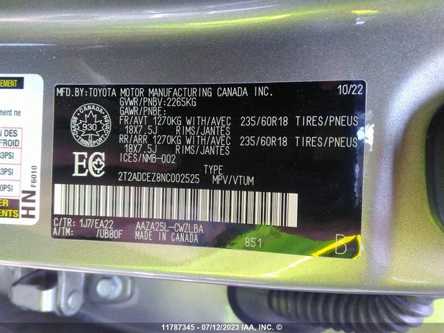 2T2ADCEZ8NC002525 Lexus NX 250