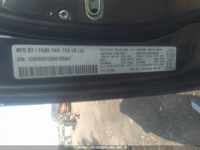 1C6RR6FG6NS169947 RAM 1500 Classic Tradesman
