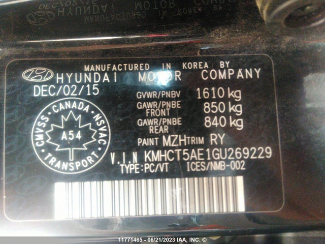 Hyundai ACCENT SE 2016 KMHCT5AE1GU269229 Image 10