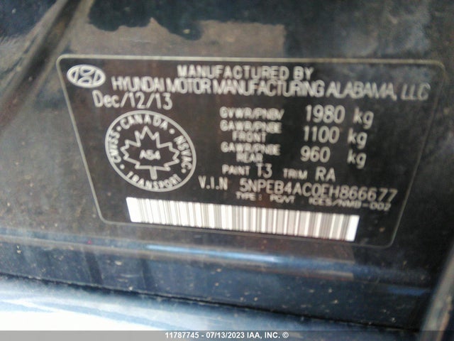 Hyundai SONATA GLS 2014 5NPEB4AC0EH866677 Image 9