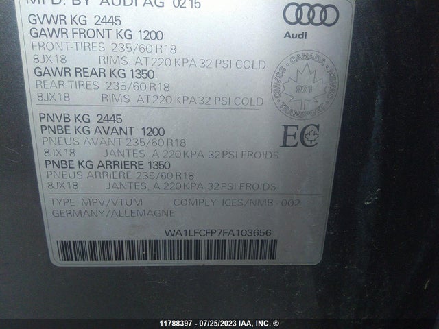 WA1LFCFP7FA103656 Audi Q5 Premium Plus