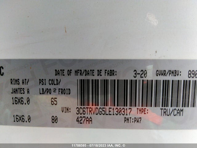 3C6TRVDG5LE130317 RAM Promaster 2500 2500 High