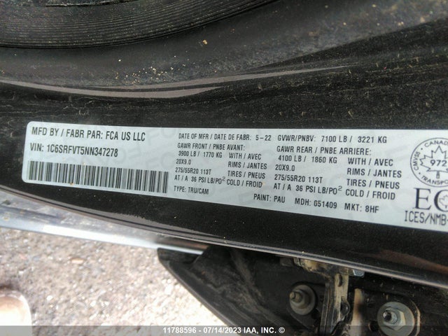 1C6SRFVT5NN347278 RAM 1500 Sport