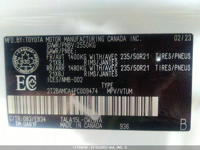 2T2BAMCA4PC009474 Lexus Rx 350 Base/350 Premium/350