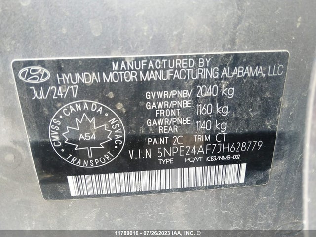 Hyundai SONATA SE 2018 5NPE24AF7JH628779 Image 9