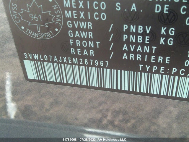 3VWL07AJXEM267967 Volkswagen JETTA SEL