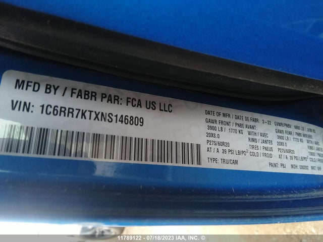 1C6RR7KTXNS146809 RAM 1500 Classic Tradesman