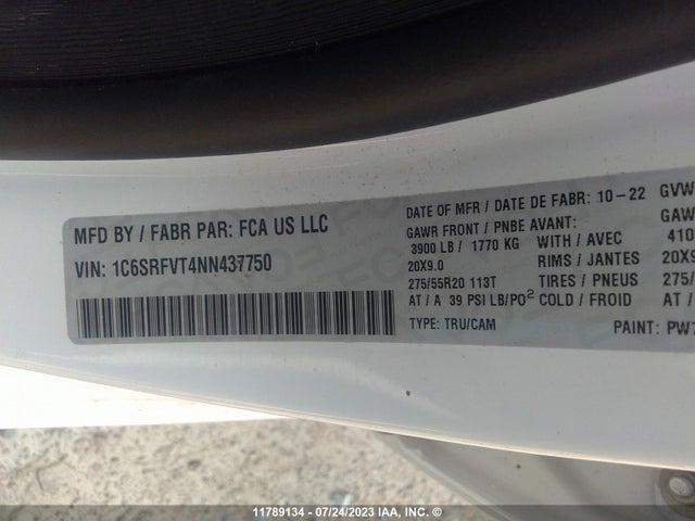 1C6SRFVT4NN437750 RAM 1500 Sport