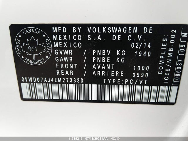 3VWD07AJ4EM273333 Volkswagen JETTA SE