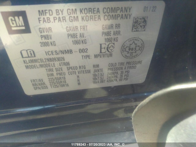 KL4MMCSL2NB093026 Buick Encore Gx Preferred