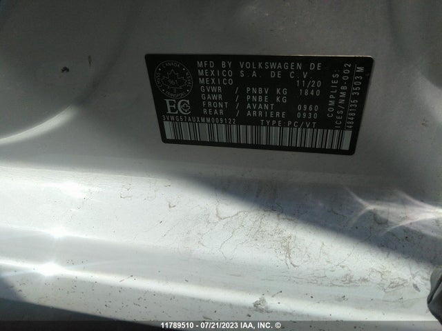 3VWG57AUXMM009122 Volkswagen GOLF