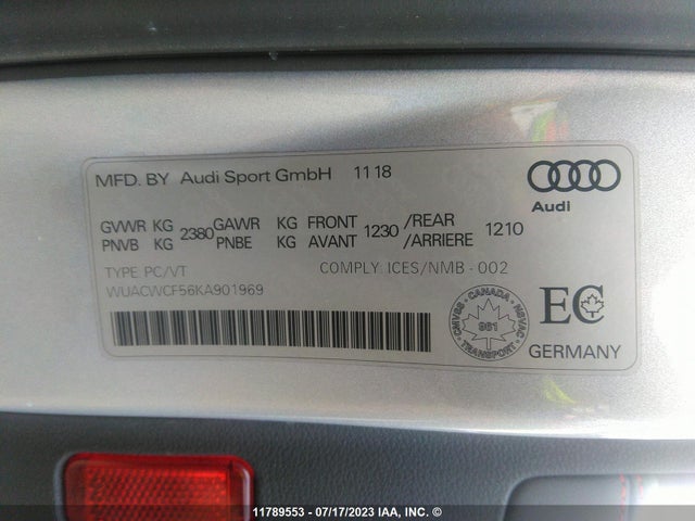 WUACWCF56KA901969 Audi RS5