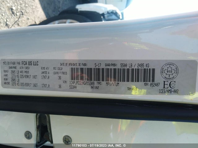 1C4PJMCS1HD215309 Jeep Cherokee Latitude