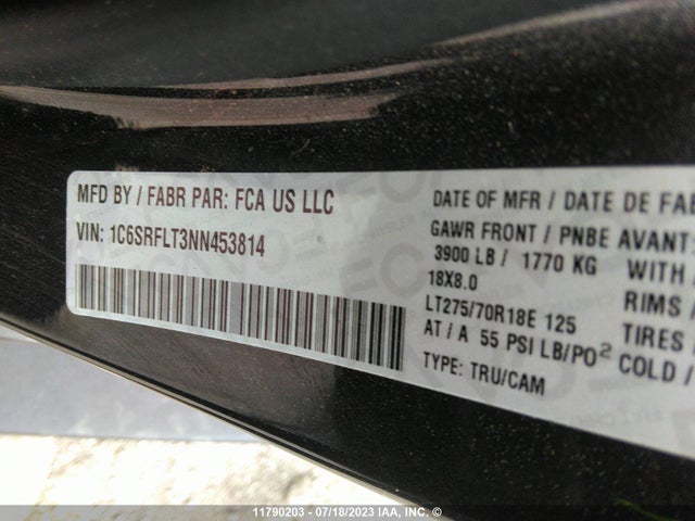 1C6SRFLT3NN453814 RAM 1500 Rebel
