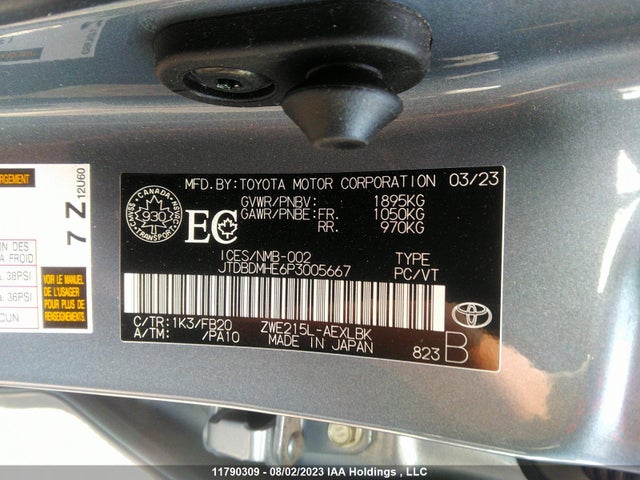 Toyota Corolla Le/se 2023 JTDBDMHE6P3005667 Image 10