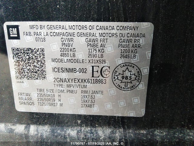 Chevrolet Equinox Premier 2019 2GNAXYEXXK6118983 Image 9