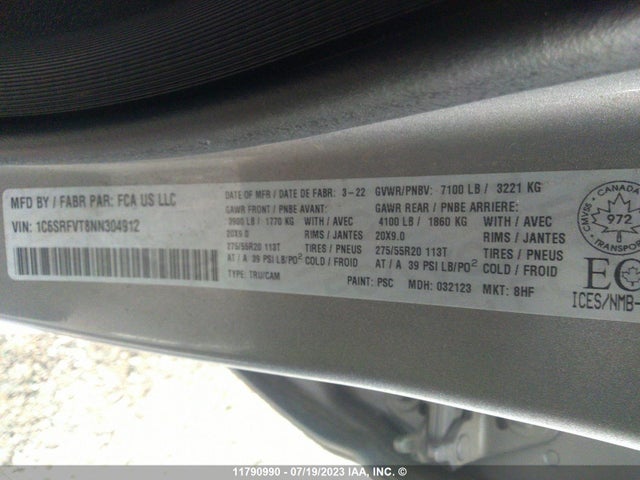 1C6SRFVT8NN304912 RAM 1500 Sport