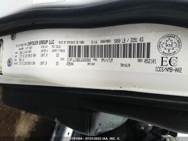 1C4PJLDB6EW302809 Jeep Cherokee Limited