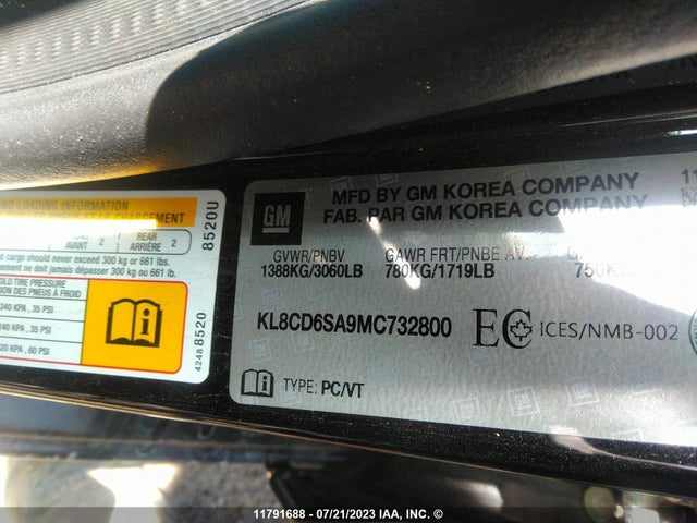 Chevrolet SPARK 1LT 2021 KL8CD6SA9MC732800 Image 9