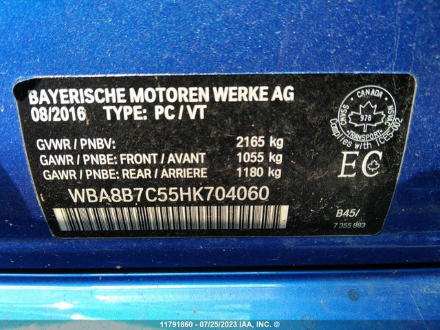 WBA8B7C55HK704060 BMW 340 XI