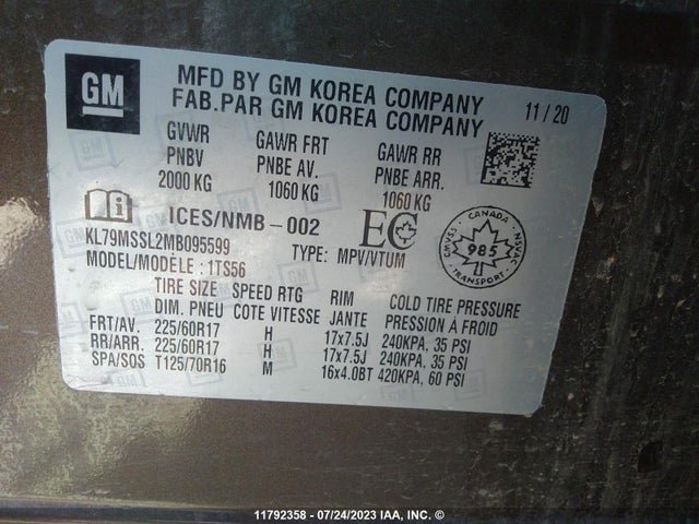 Chevrolet Trailblazer Activ 2021 KL79MSSL2MB095599 Image 9