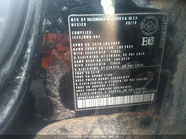 Volkswagen Tiguan Tsi 2018 3VV4B7AX5JM215602 Image 9