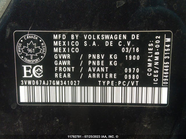 Volkswagen JETTA SE 2016 3VWD67AJ7GM341027 Image 11