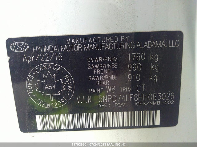 Hyundai ELANTRA SE 2017 5NPD74LF8HH063026 Image 11