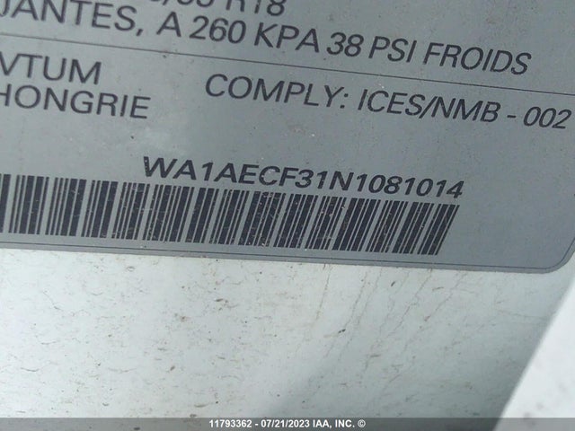 WA1AECF31N1081014 Audi Q3 Komfort 45