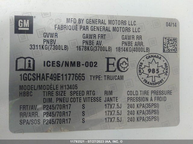 Chevrolet Express G1500 2014 1GCSHAF49E1177665 Image 9