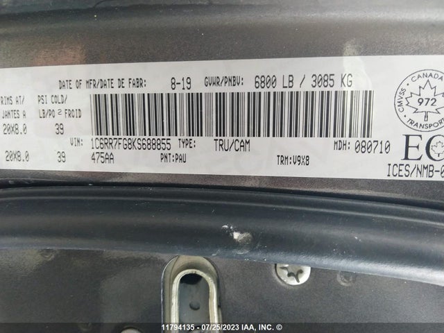 1C6RR7FG8KS688855 RAM 1500 Classic Tradesman