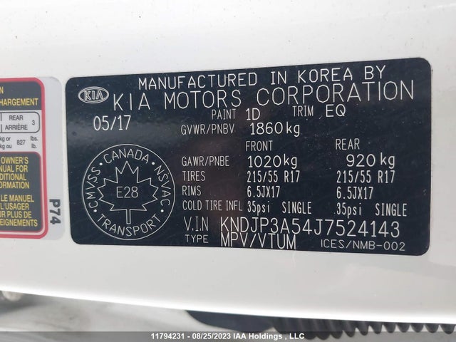 KIA SOUL + 2018 KNDJP3A54J7524143 Image 9