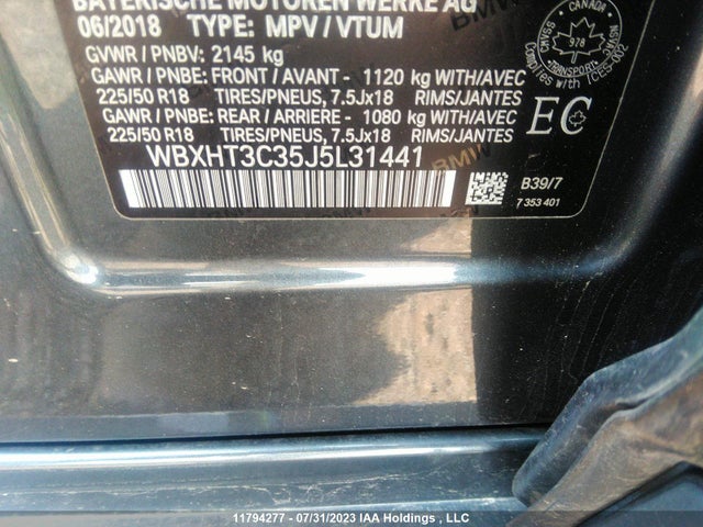 WBXHT3C35J5L31441 BMW X1