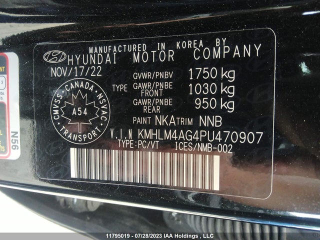 Hyundai ELANTRA SEL 2023 KMHLM4AG4PU470907 Image 10