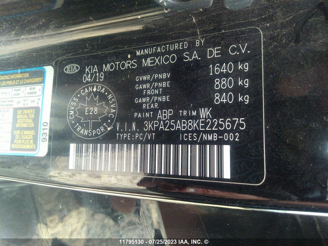 KIA RIO S 2019 3KPA25AB8KE225675 Image 11