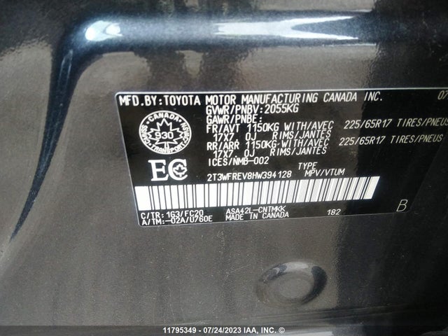 Toyota Rav4 Xle 2017 2T3WFREV8HW394128 Image 9
