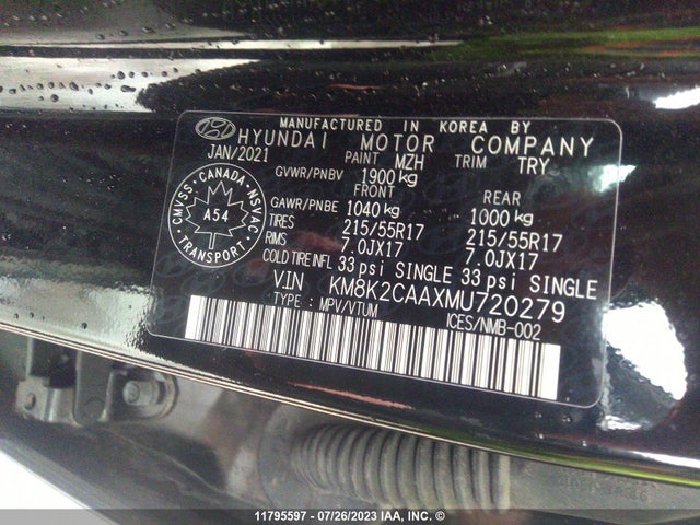 Hyundai Kona Sel 2021 KM8K2CAAXMU720279 Image 10