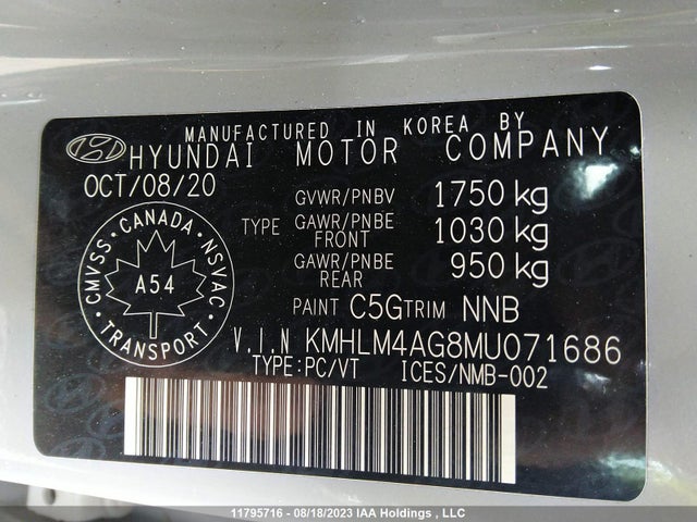 Hyundai ELANTRA SEL 2021 KMHLM4AG8MU071686 Image 9