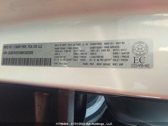 3C6ERVDG9ME502509 RAM Promaster 2500 2500 High