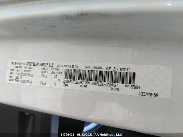 3C7WRVFG7EE125287 RAM Promaster 3500 3500 Standard