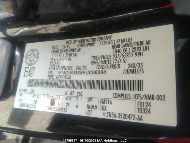 Ford Escape 2015 1FMCU9GX8FUC68204 Image 29