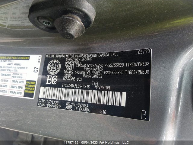 2T2JZMDA7LC243816 Lexus RX 350