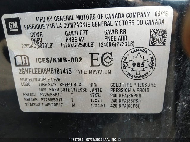 Chevrolet EQUINOX LS 2017 2GNFLEEK6H6181415 Image 9