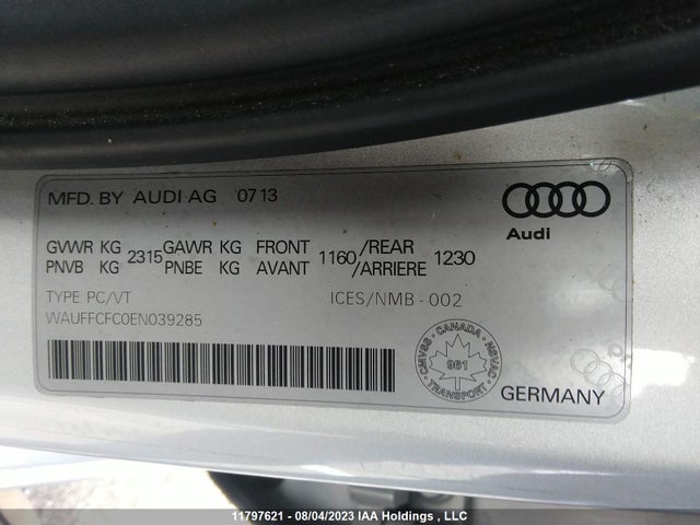 WAUFFCFC0EN039285 Audi A6 PREMIUM