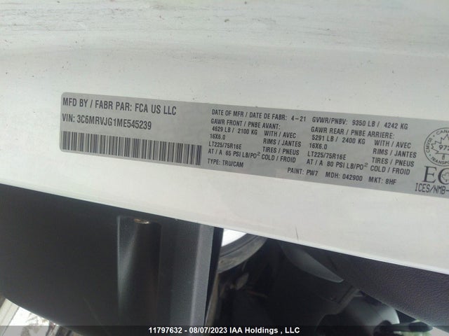 3C6MRVJG1ME545239 RAM Promaster 3500 3500 High