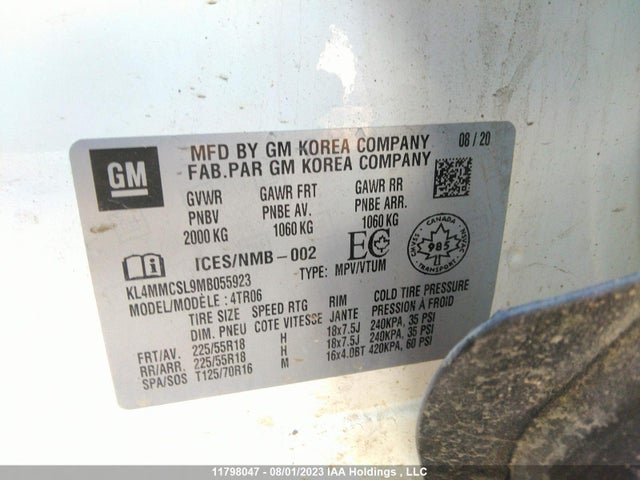 KL4MMCSL9MB055923 Buick Encore Gx Preferred