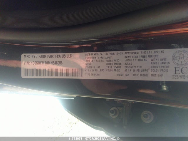 1C6SRFMT0MN546058 RAM 1500 Big Horn