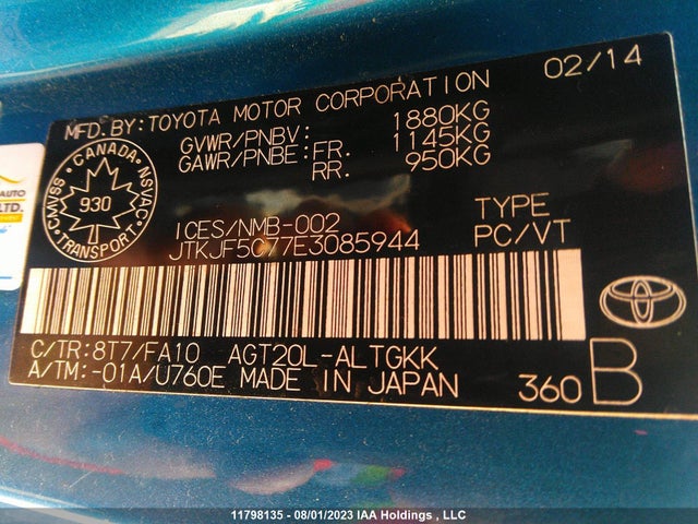 Toyota SCION TC 2014 JTKJF5C77E3085944 Image 9