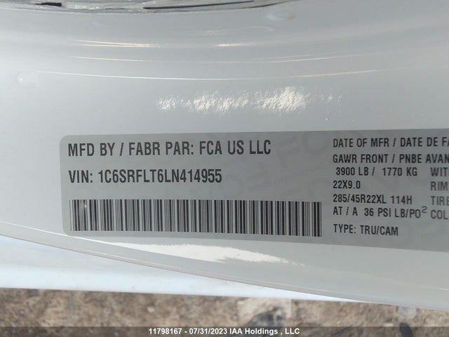 1C6SRFLT6LN414955 RAM 1500 Rebel