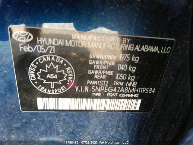 Hyundai SONATA SE 2021 5NPEG4JA8MH119584 Image 9